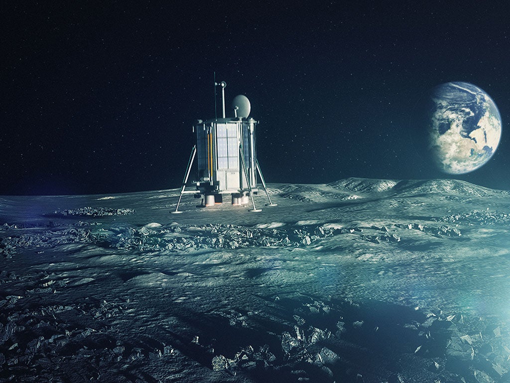 The project will land on the moon's south pole and begin drilling as much as 100 meters below the surface