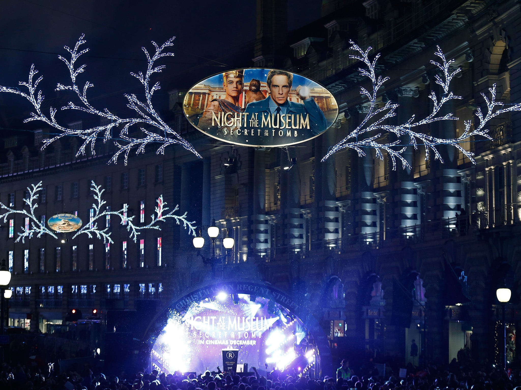 Atmosphere at the Regent Street Christmas Lights are switched on by Take That at Regent Street on November 16, 2014 in London, England.