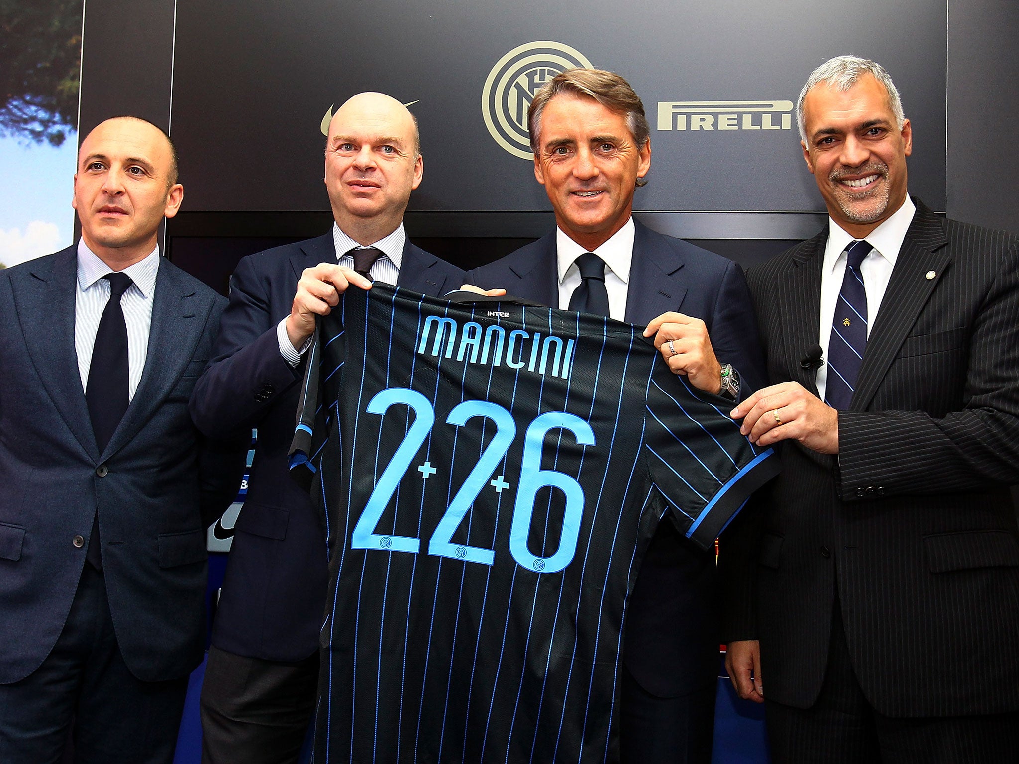 Roberto Mancini is presented as Inter Milan coach for the second time