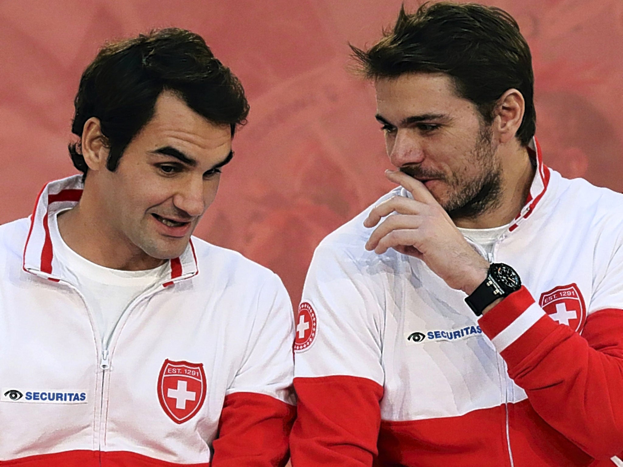 Roger Federer and Stan Wawrinka appear to have forgotten their dispute at the weekend