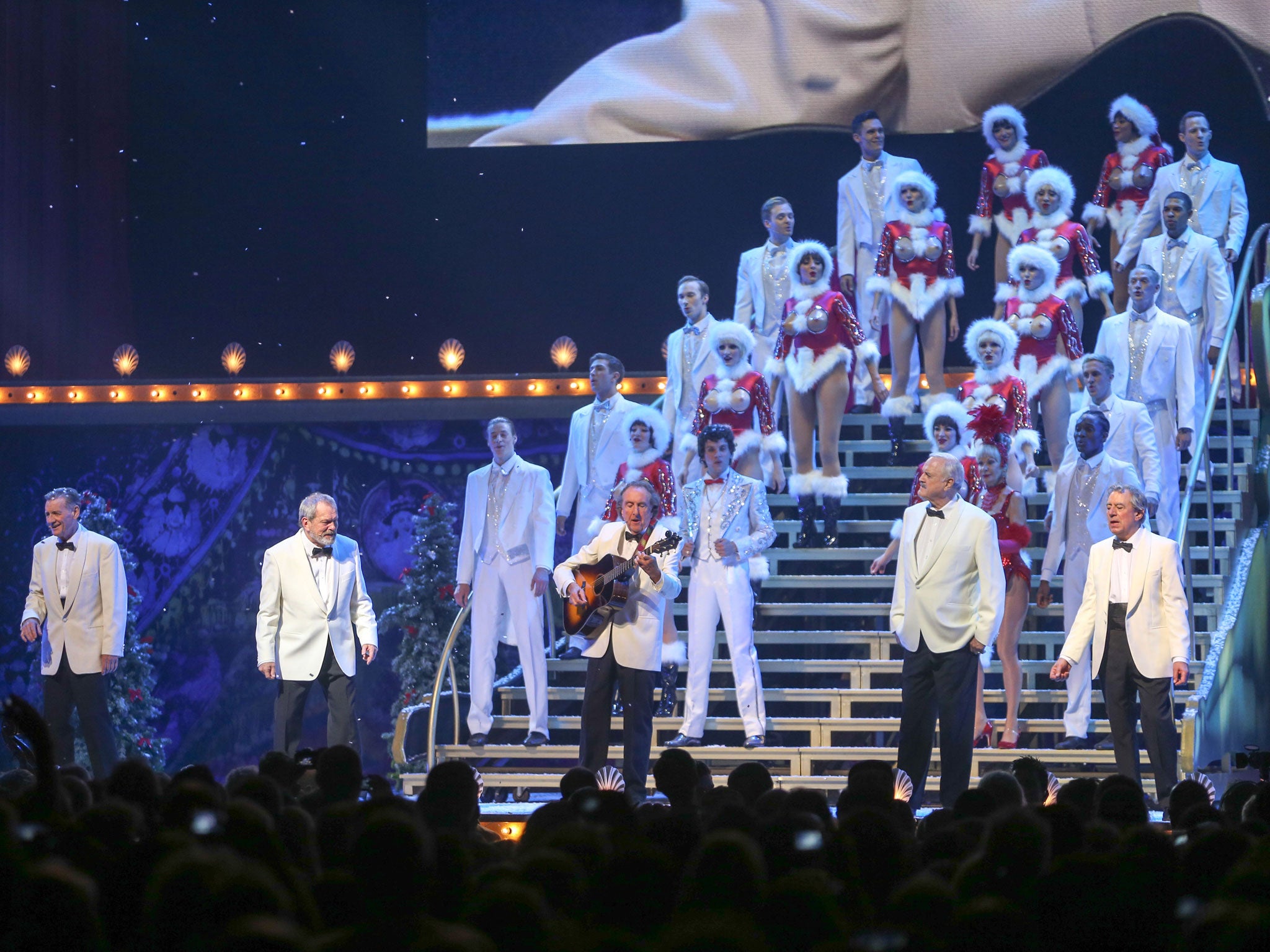 Monty Python Singing Always Look on the Bright Side of Life at the O2 Arena in London