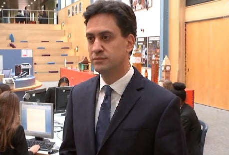 Labour leader Ed Miliband being questioned about the party's views of working class van drivers by Channel 4 News