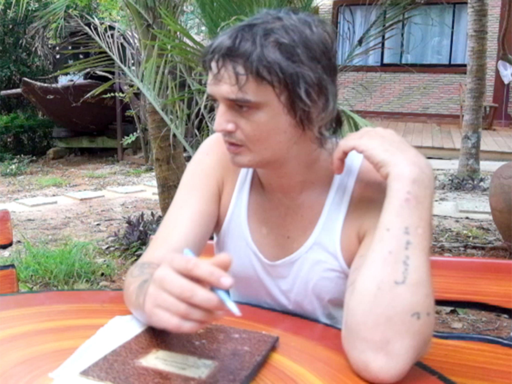 Pete Doherty at the Hope Rehab Centre in Thailand.