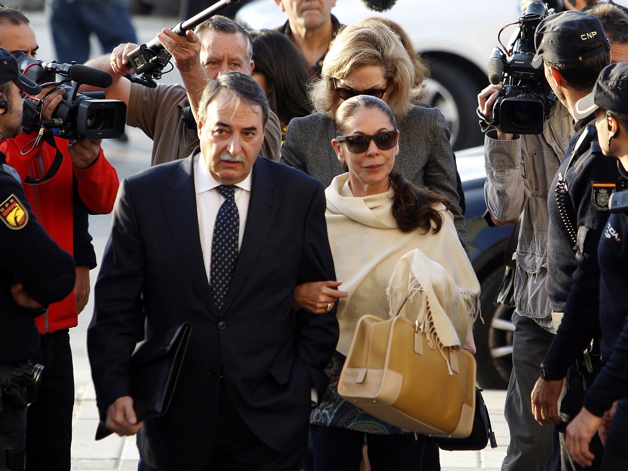 Spanish singer Isabel Pantoja arrives at a court in Malaga last year