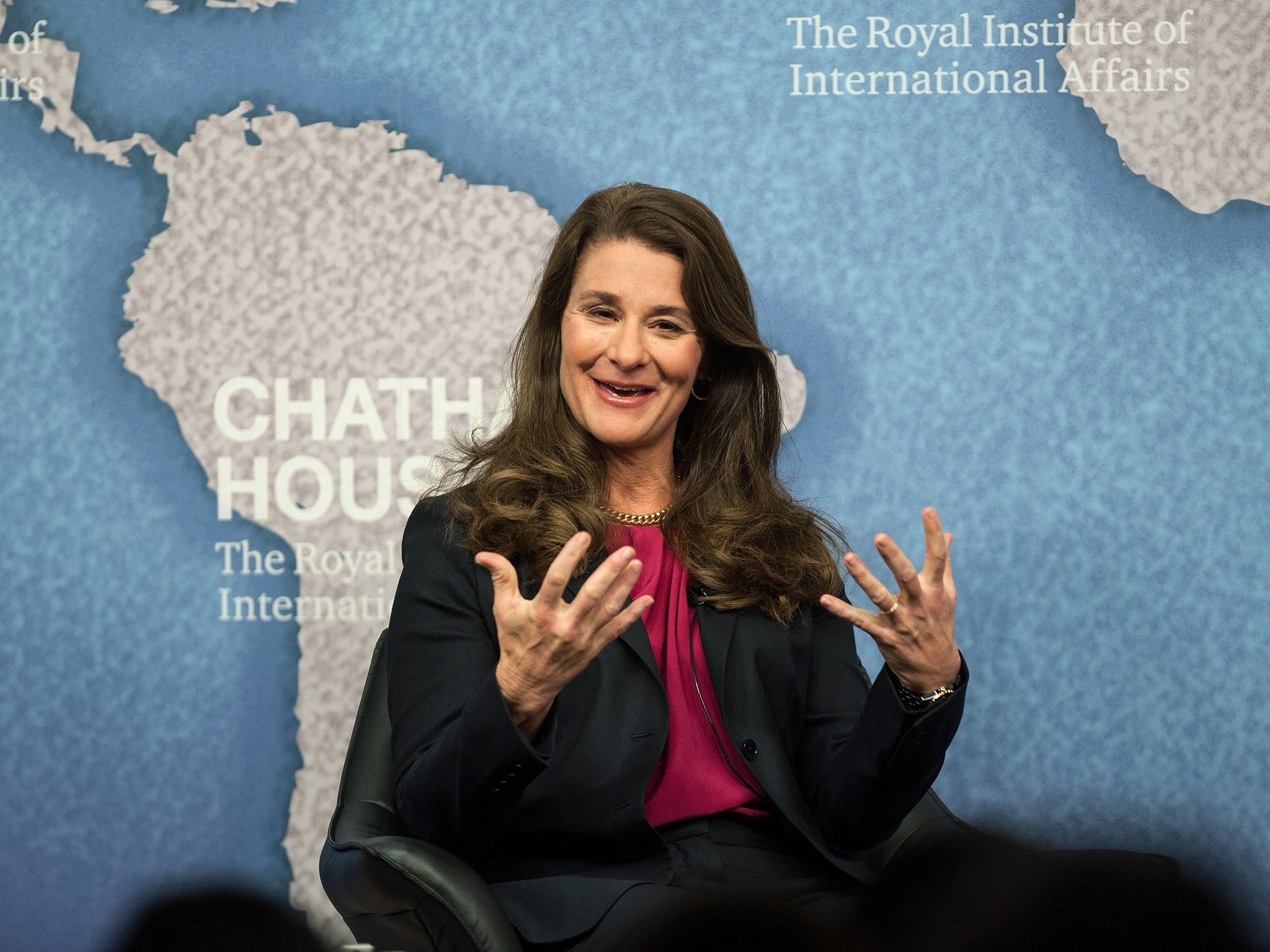 Melinda Gates speaks at Chatham House yesterday