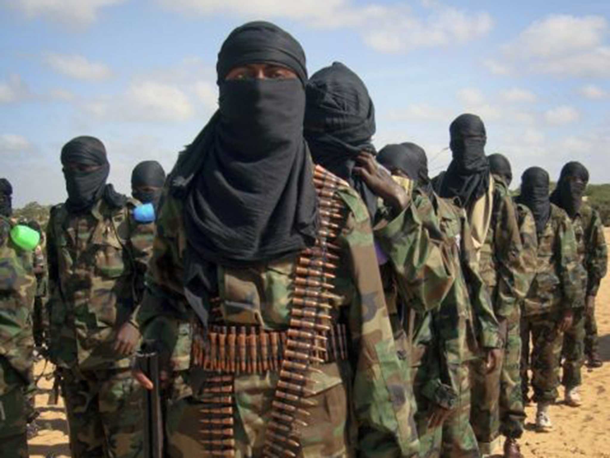 Armed members of the militant group al-Shabaab, which has claimed responsibility for the attack