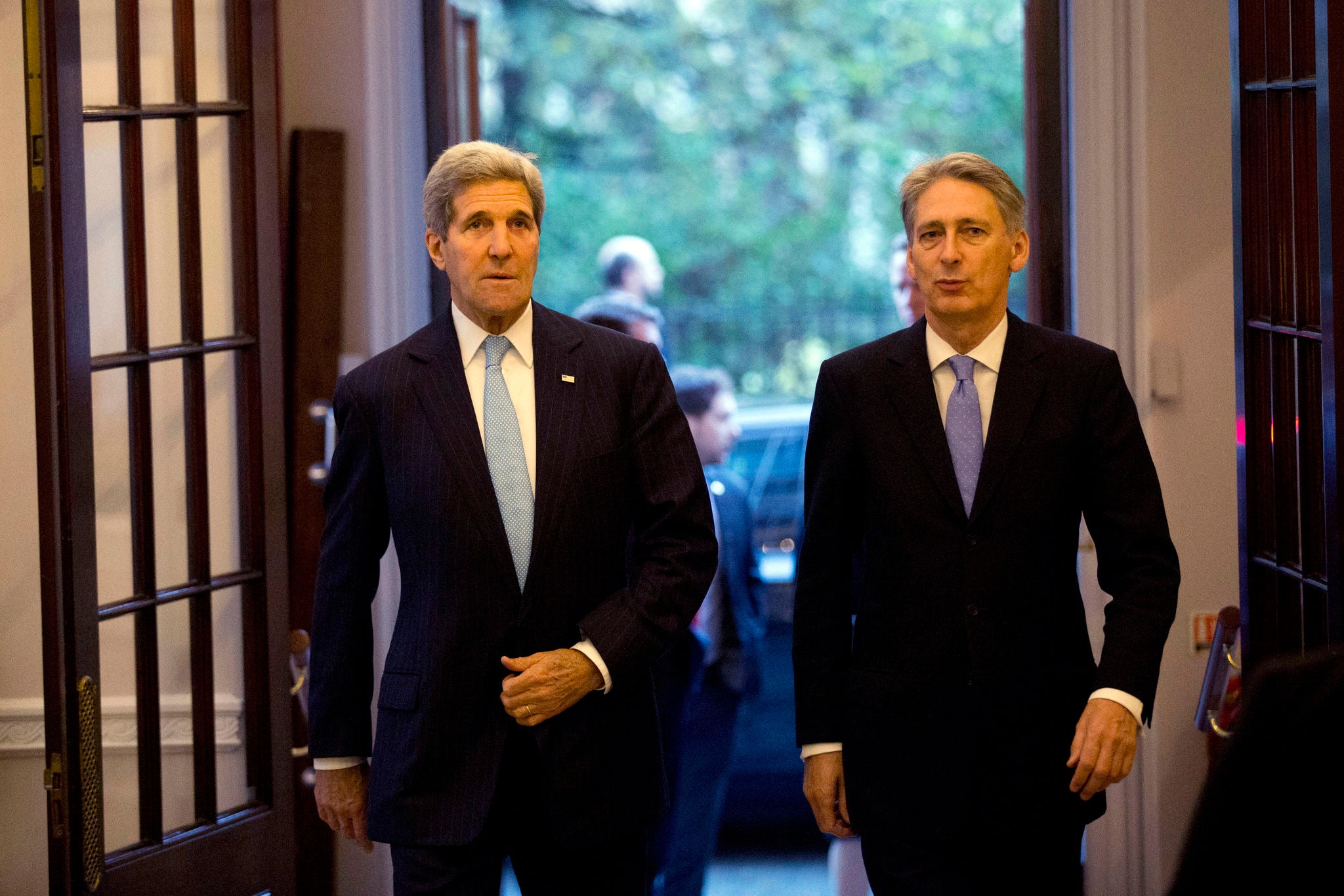 John Kerry and Philip Hammond also met for talks last week in London, pictured here