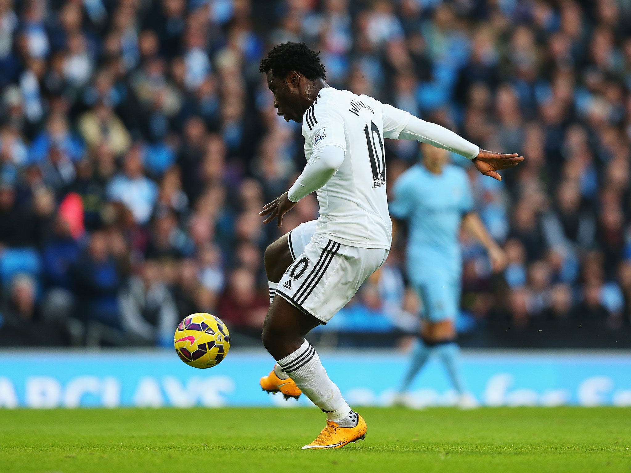 Wilfried Bony coolly tucks home the opener for Swansea