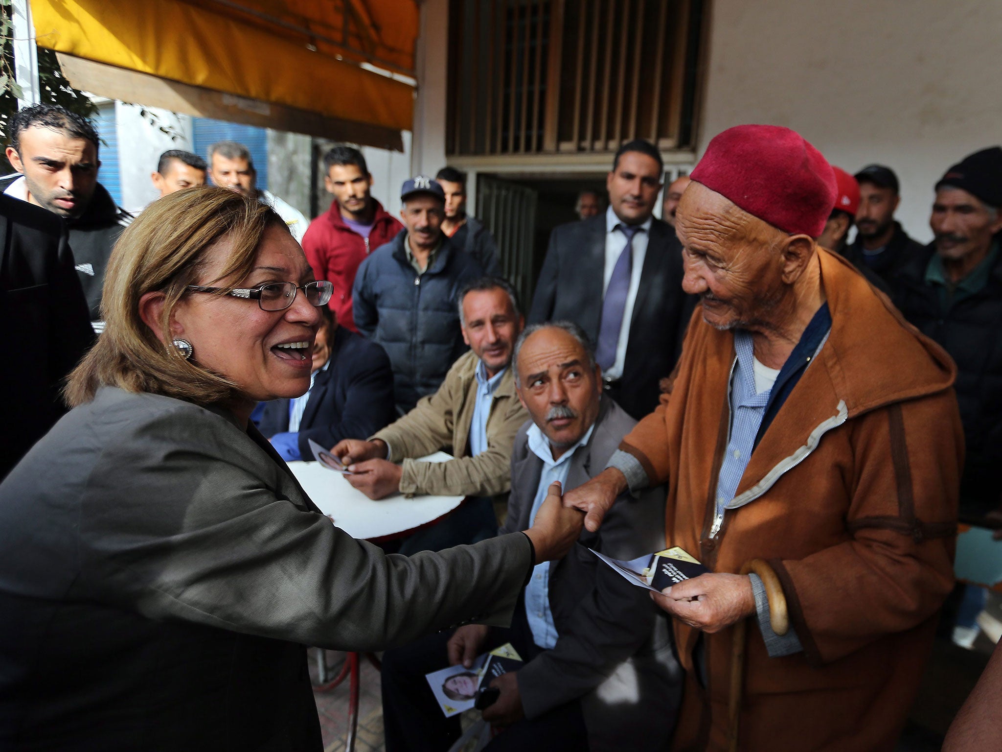 Kalthoum Kannou, a 55-year-old judge, on the campaign trail