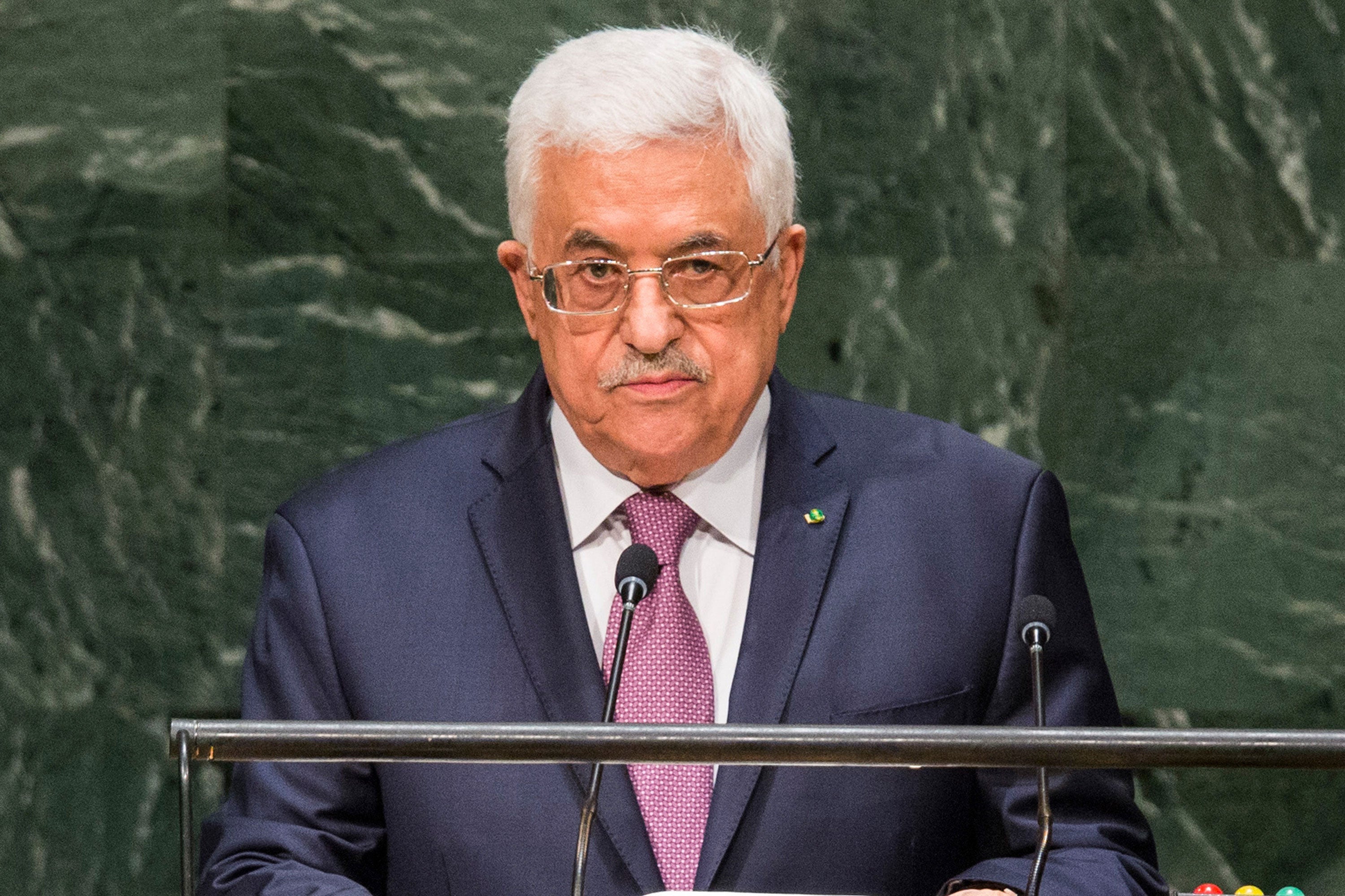 Mahmoud Abbas speaking at the UN General Assembly