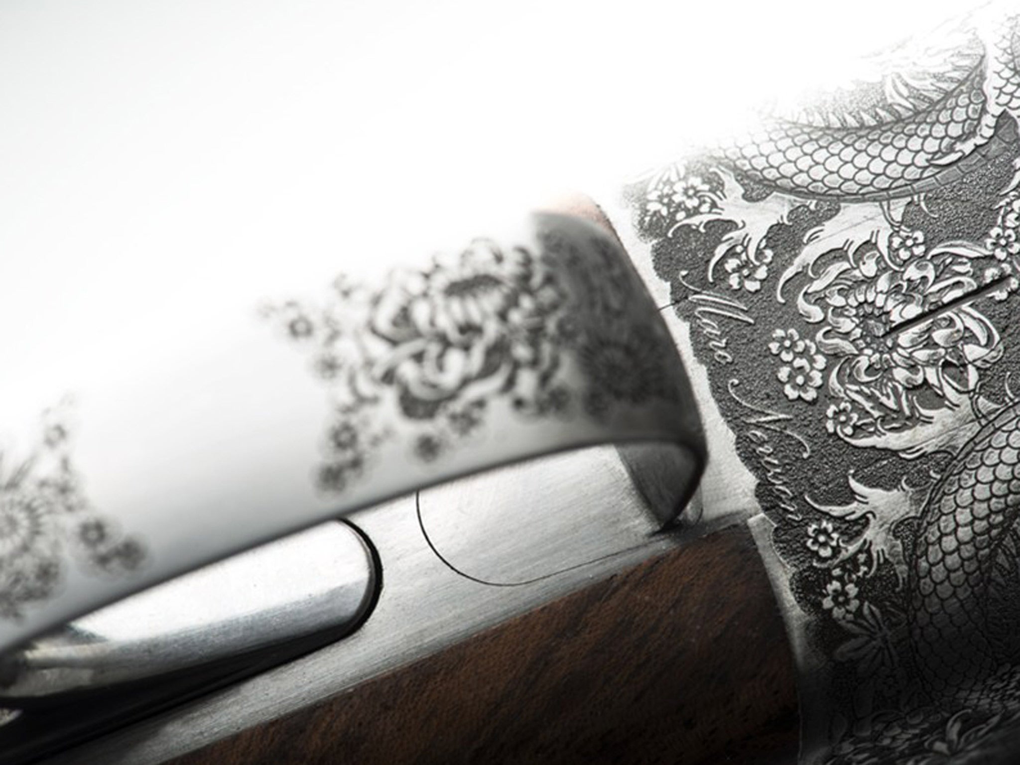 Newson's design includes engravings inspired by traditional Japanese hunting scenes. Source: Beretta
