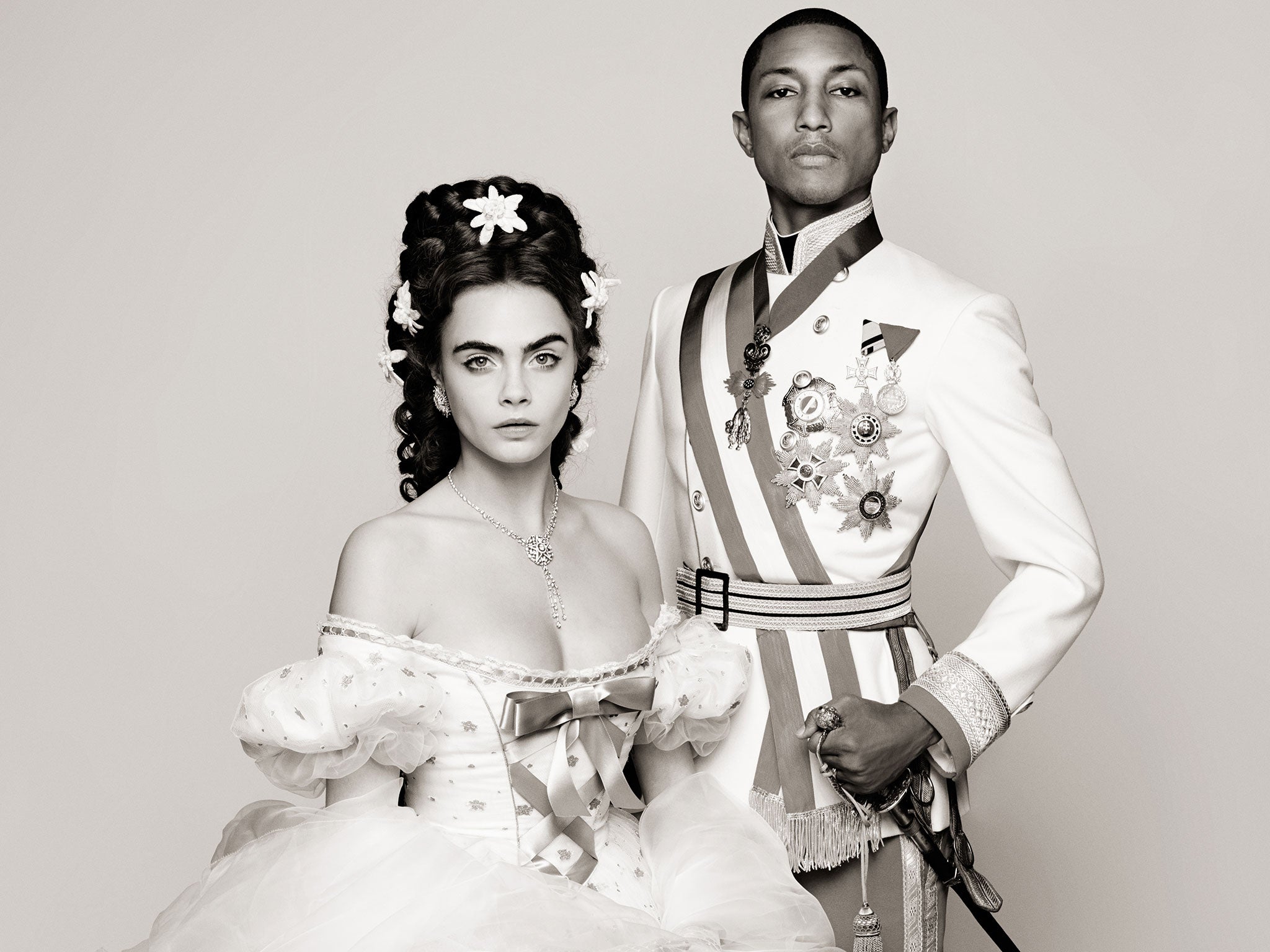 Chanel's imperial couple: Cara Delevingne and Pharrell Williams