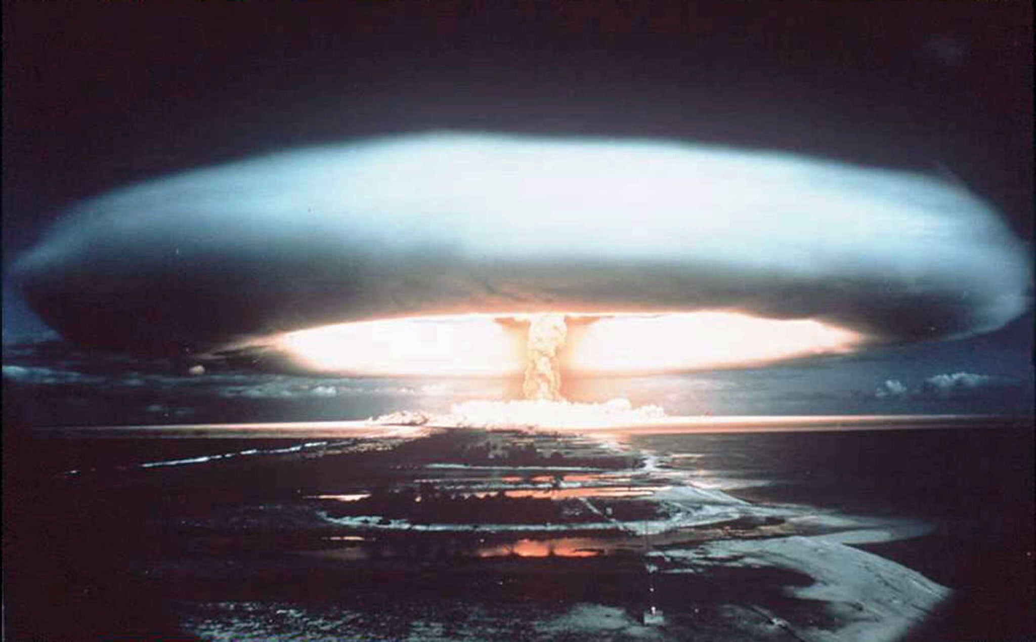 File photo dated 1971 of a nuclear explosion at Mururoa atoll