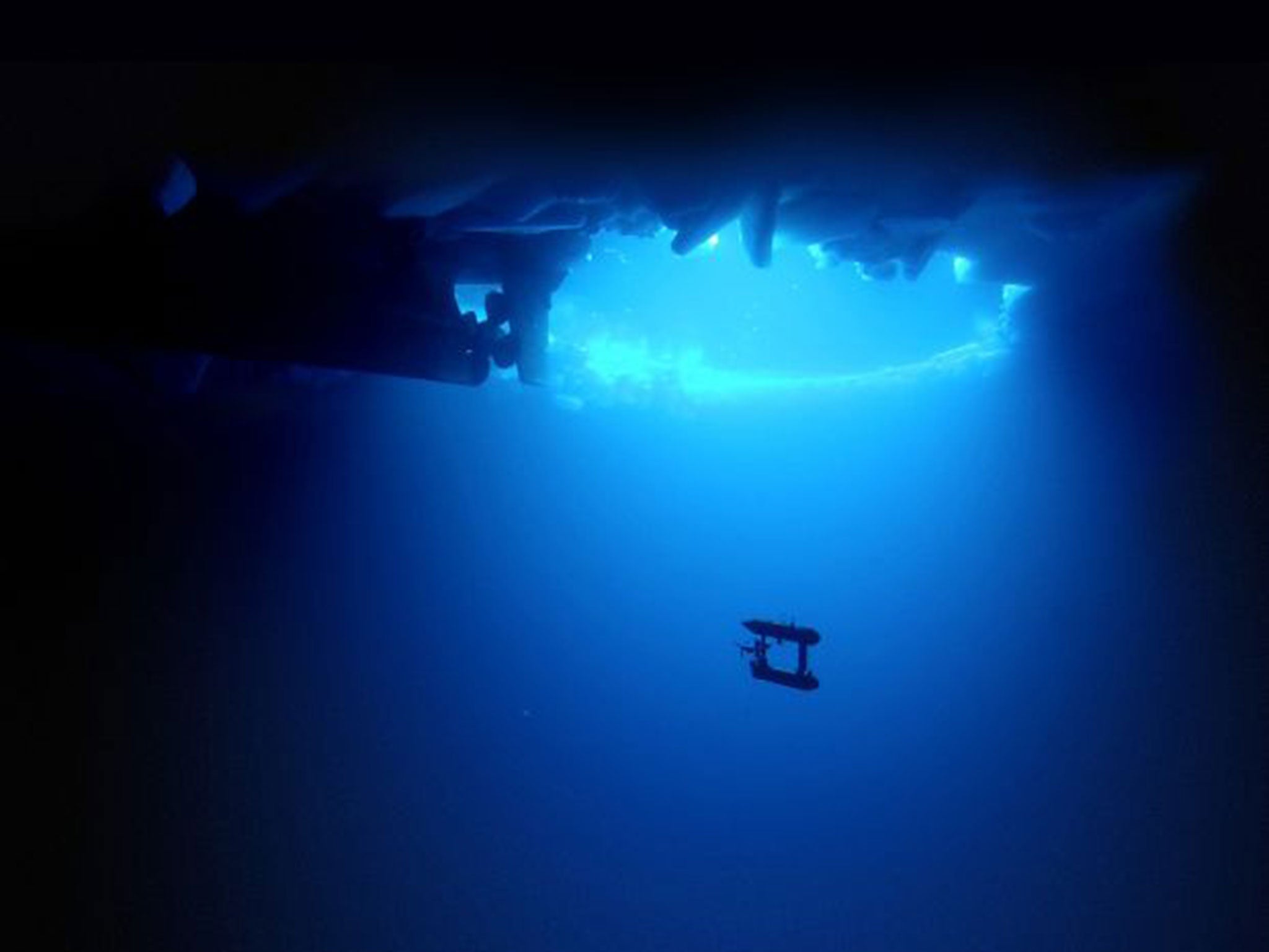 The AUV SeaBED robot under the Antarctic sea ice
