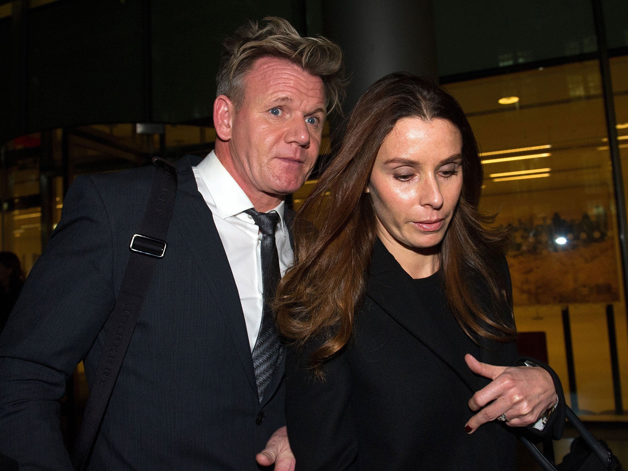 Tana Ramsay gave evidence in a legal action in which her husband, Gordon, is accusing her father, Christopher Hutcheson, of using a ghost writer machine to “forge” his signature
