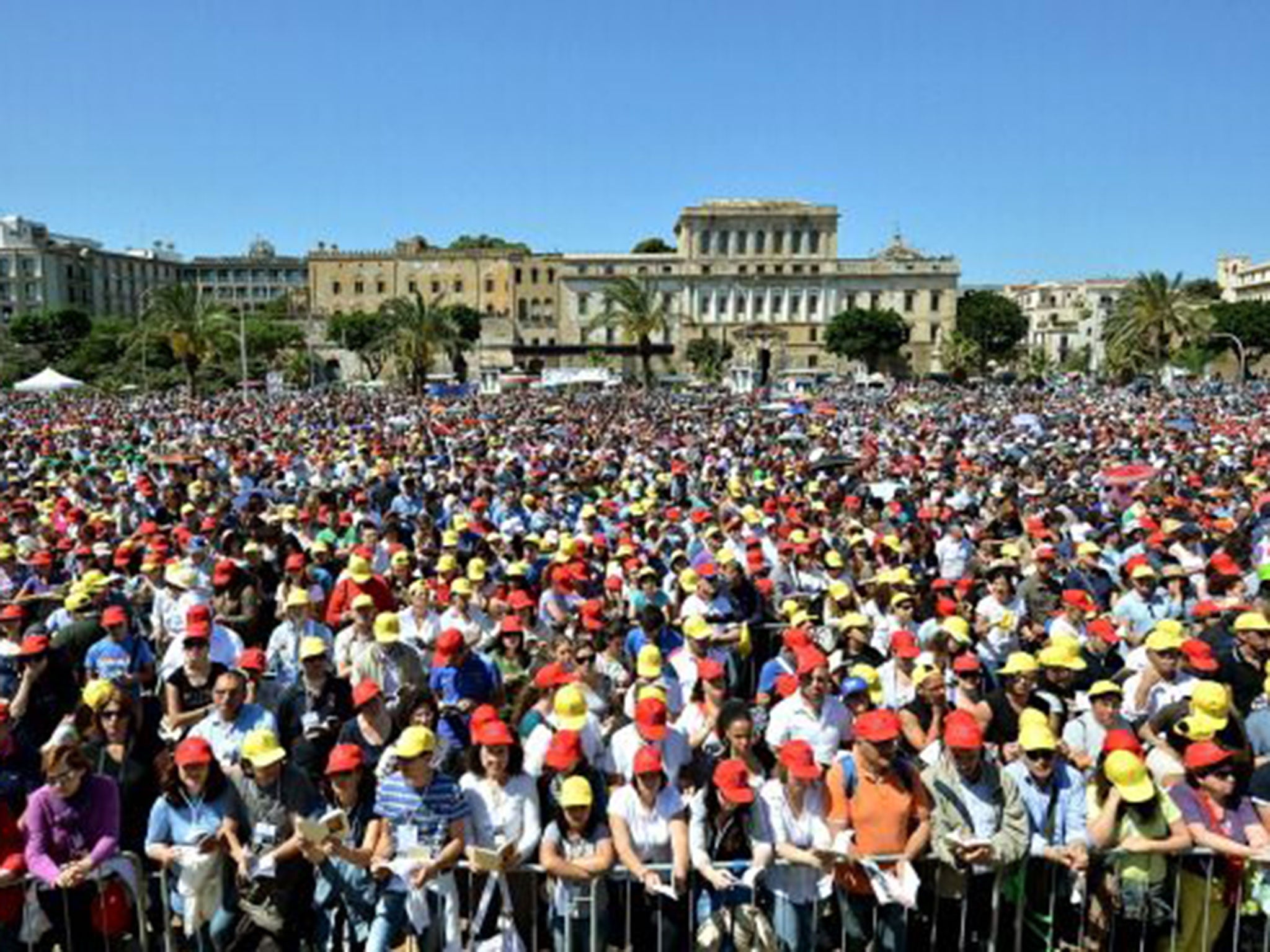 Thousands attend the beatification ceremony of Father Giuseppe "Pino" Puglisi in Palermo in May last year