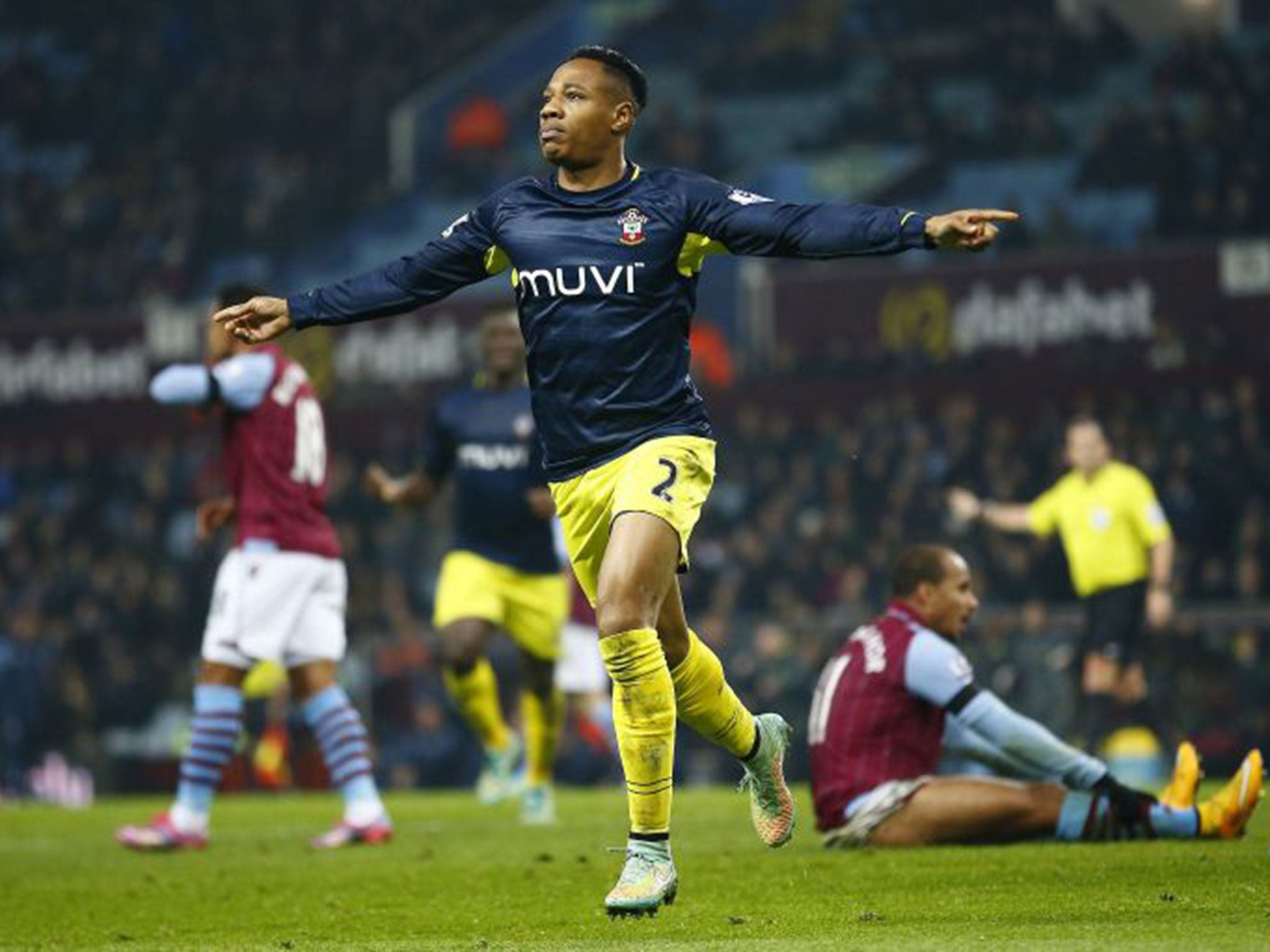 Nathaniel Clyne celebrates after salvaging a point with the Southampton equaliser