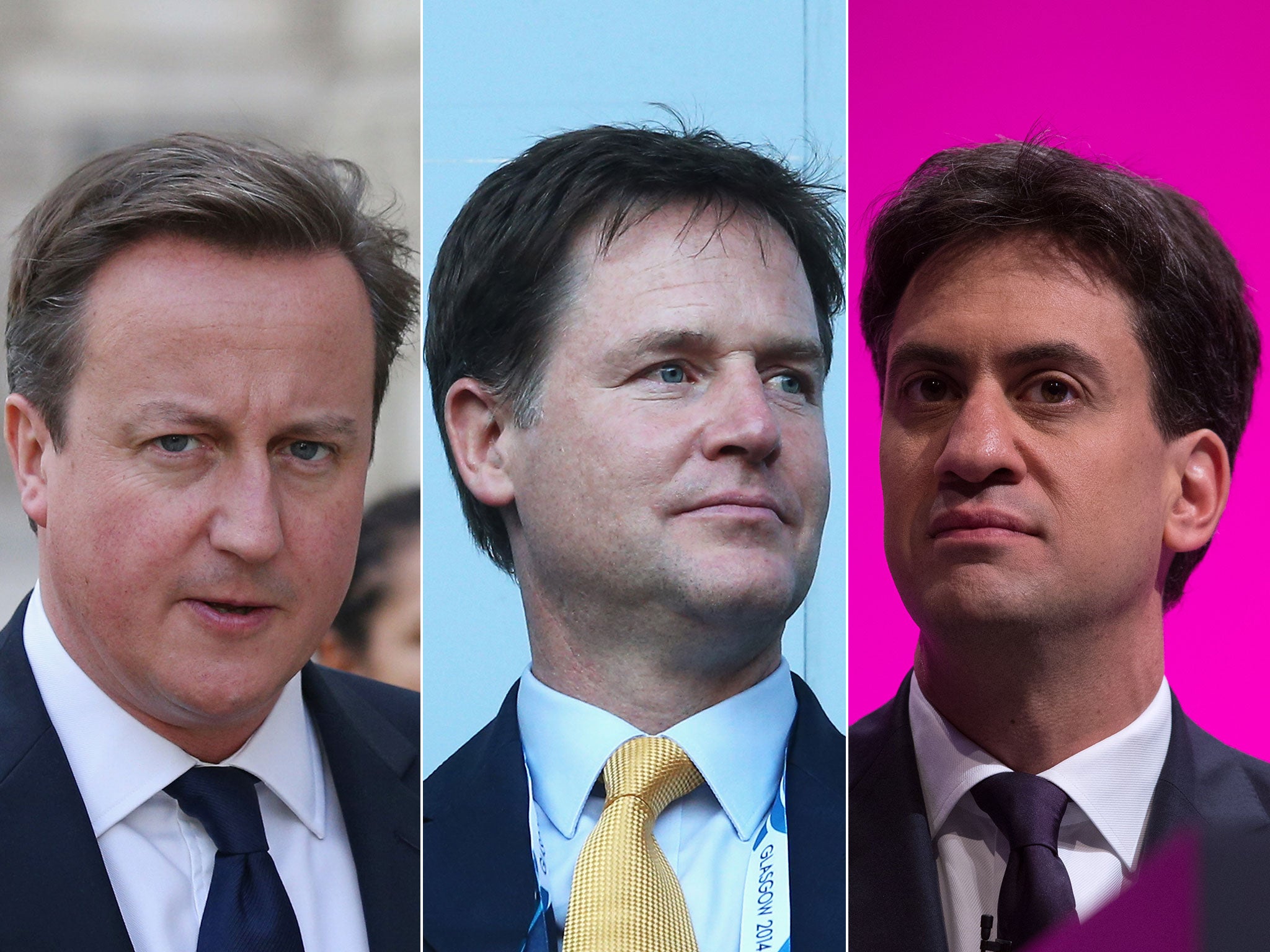 David Cameron, Nick Clegg and Ed Miliband put aside their political differences to pledge their support for the campaign