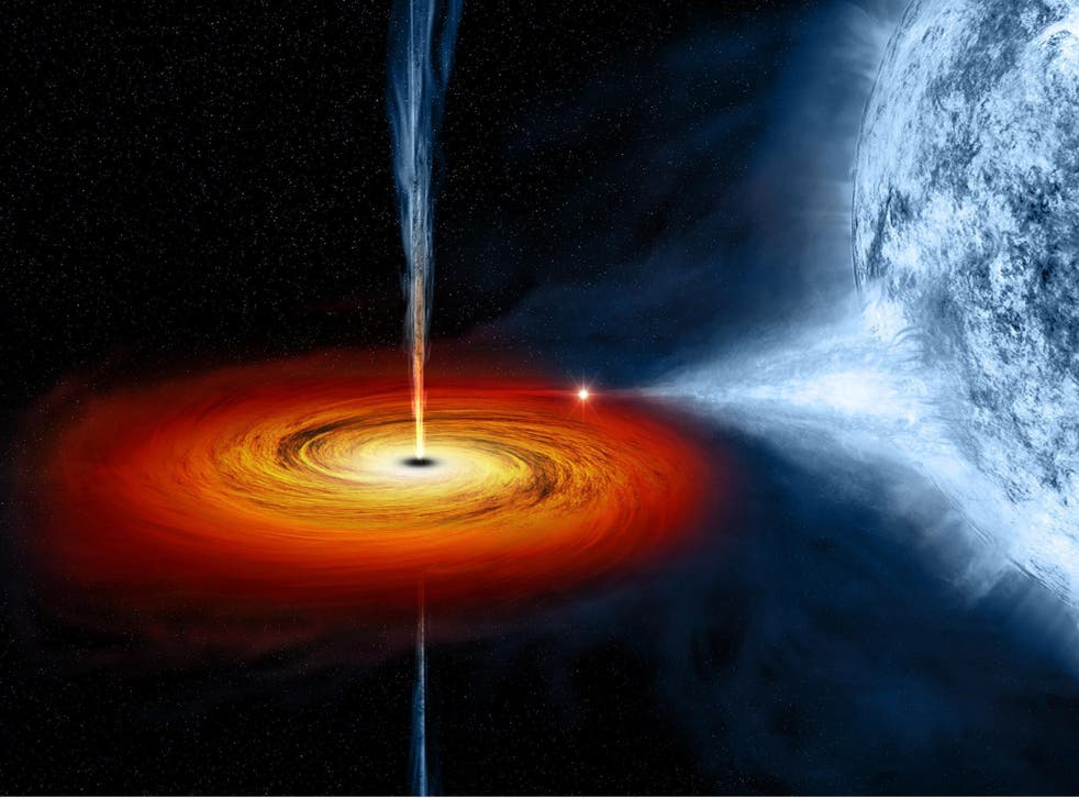 An artist's impression of a black hole eating a star – so far, artist's impressions based on theoretical models are all that have been seen of black holes