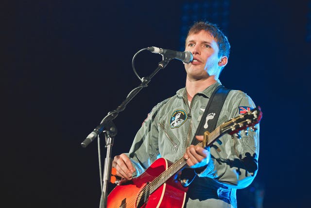 James Blunt performs on stage at the Hammersmith Apollo