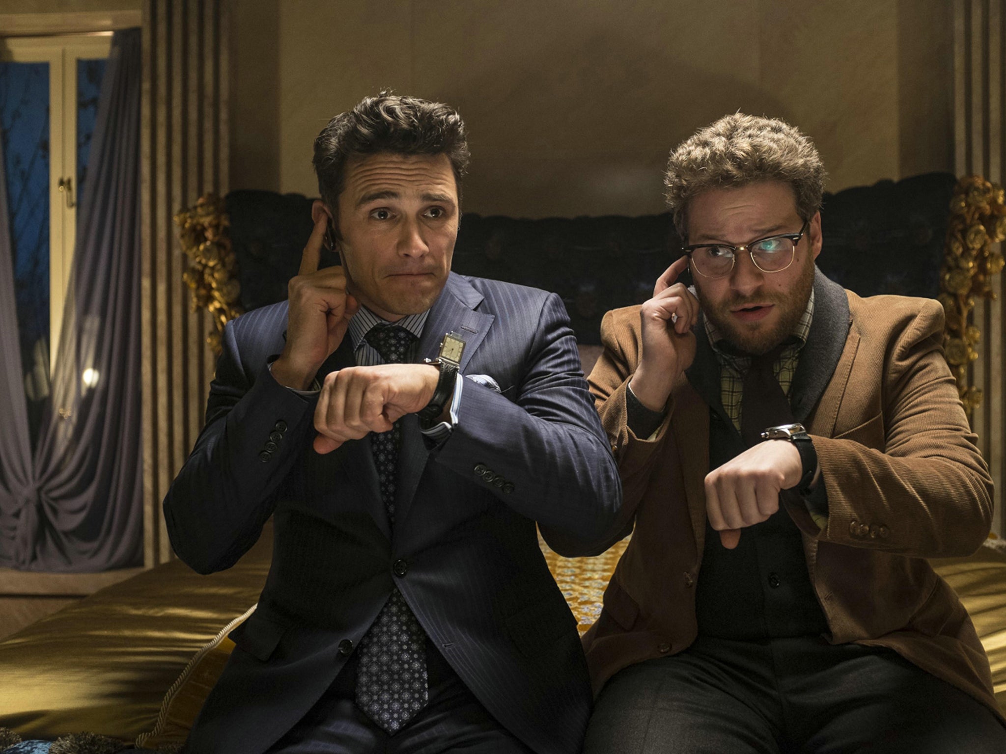 A still from 'The Interview' starring Seth Rogan (right) and James Franco, which is believed to have caused upset