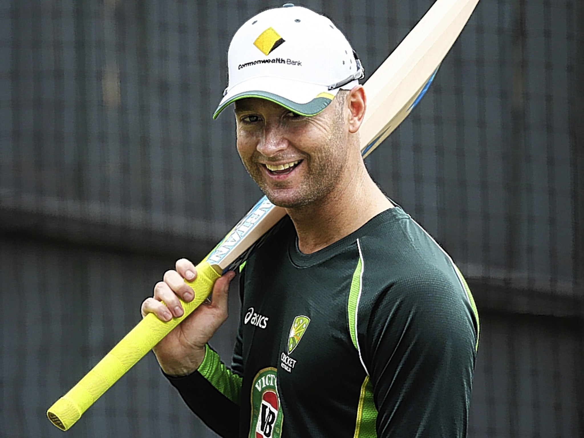 Leading man: Michael Clarke appears to be winning his battle with a hamstring injury