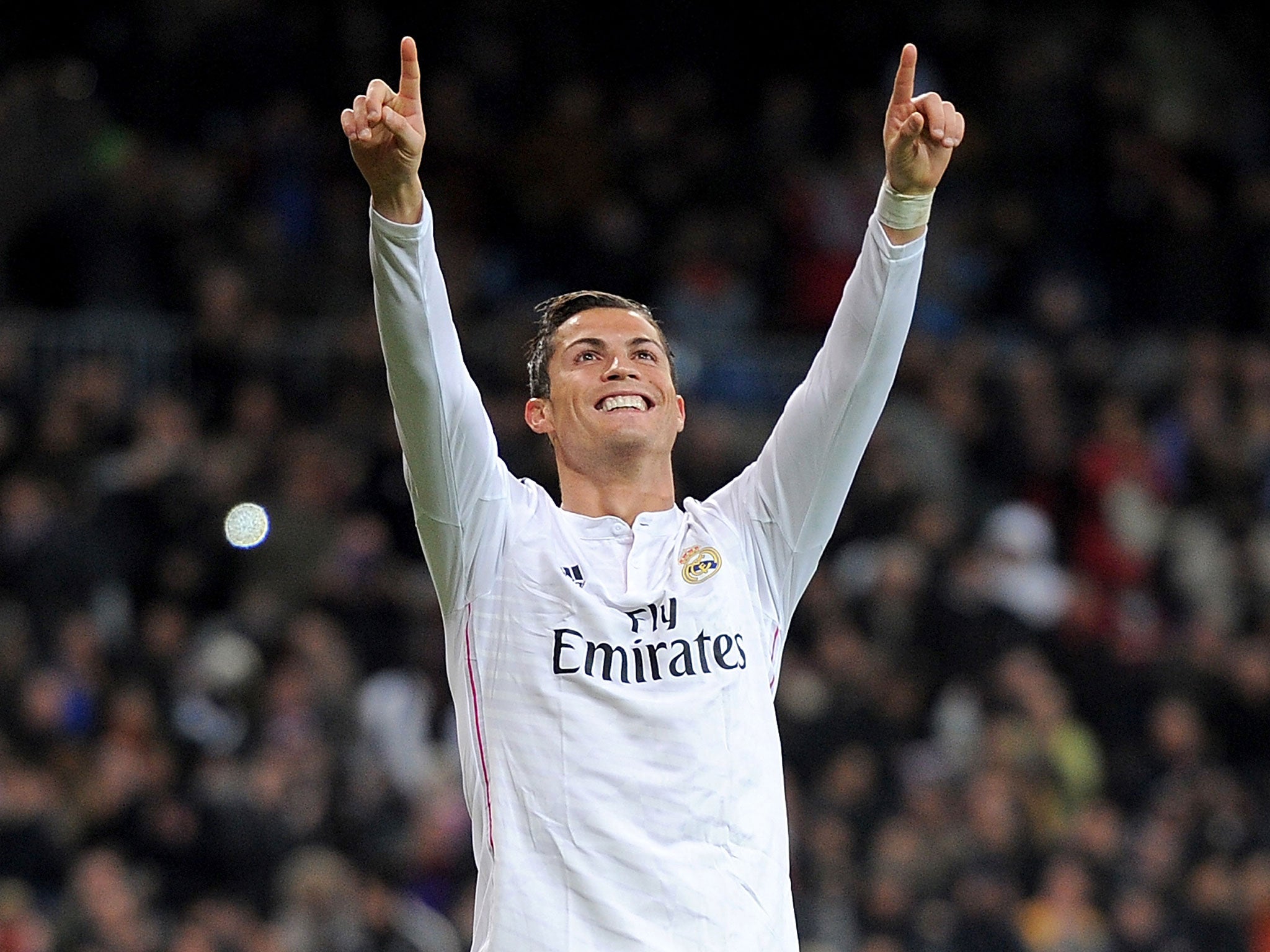 Cristiano Ronaldo celebrates his hat-trick against