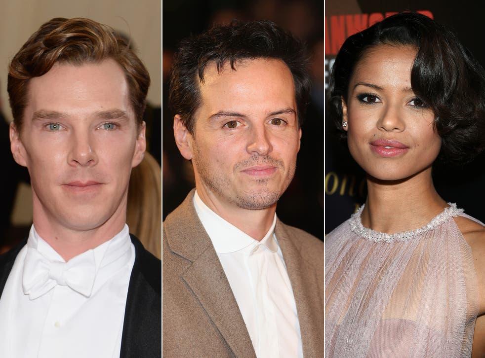Benedict Cumberbatch, left, picked up the Variety Award; Andrew Scott, centre, was awarded as Best Supporting Actor; Gugu Mbatha-Raw was named Best Actress