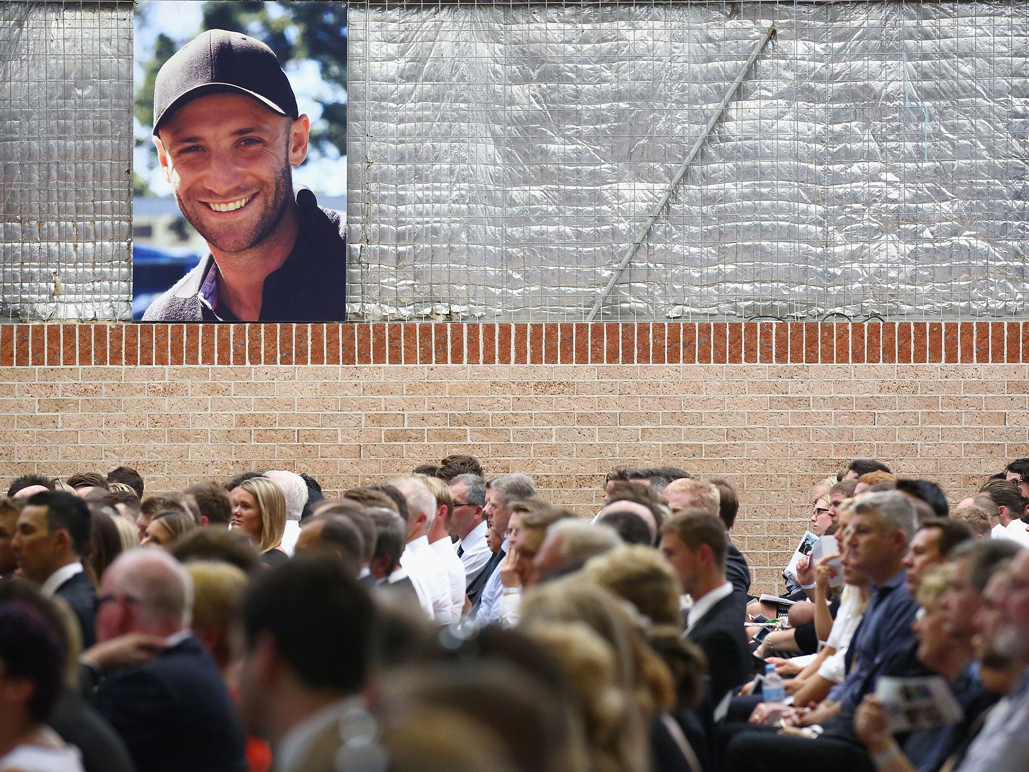 A picture of Phillip Hughes on show at his funeral service last Wednesday