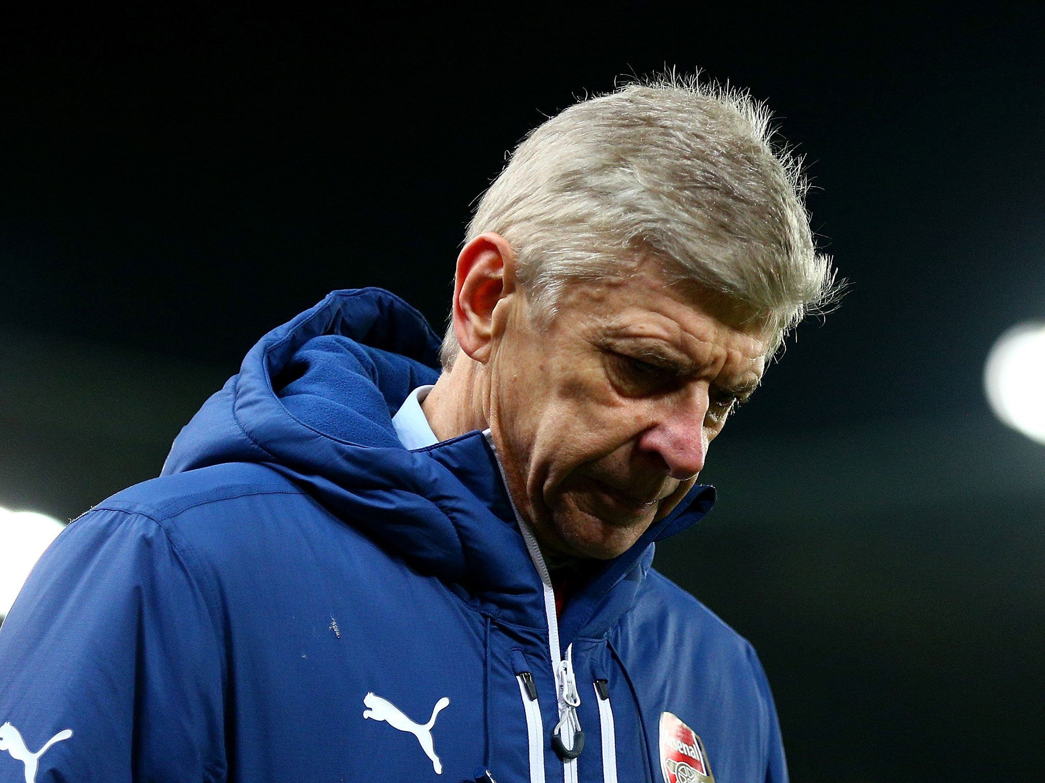 Wenger appeared disconsolate after the Stoke defeat