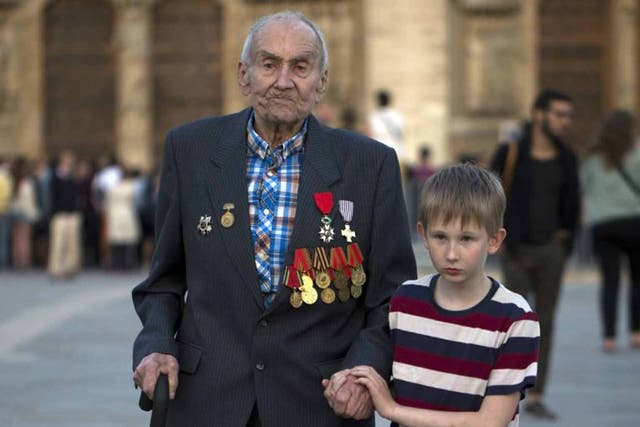 Vasenin, a Chevalier of the Legion d'Honneur, in Paris earlier this year with his greatgrandson