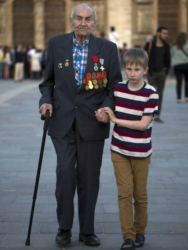 Vasenin, a Chevalier of the Legion d'Honneur, in Paris earlier this year with his greatgrandson