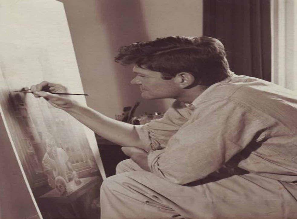 Chamberlain at work: though his painting had great success, he gave it up in 1967 