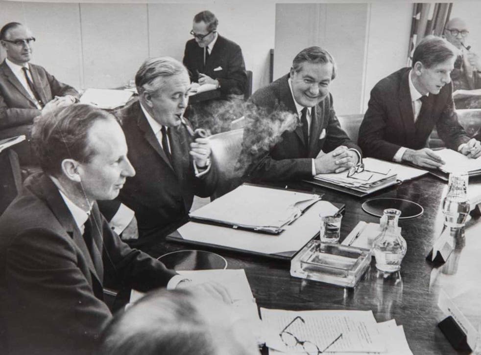 Catherwood, foreground, far left, at a meeting of the NEDC with Harold Wilson and James Callaghan