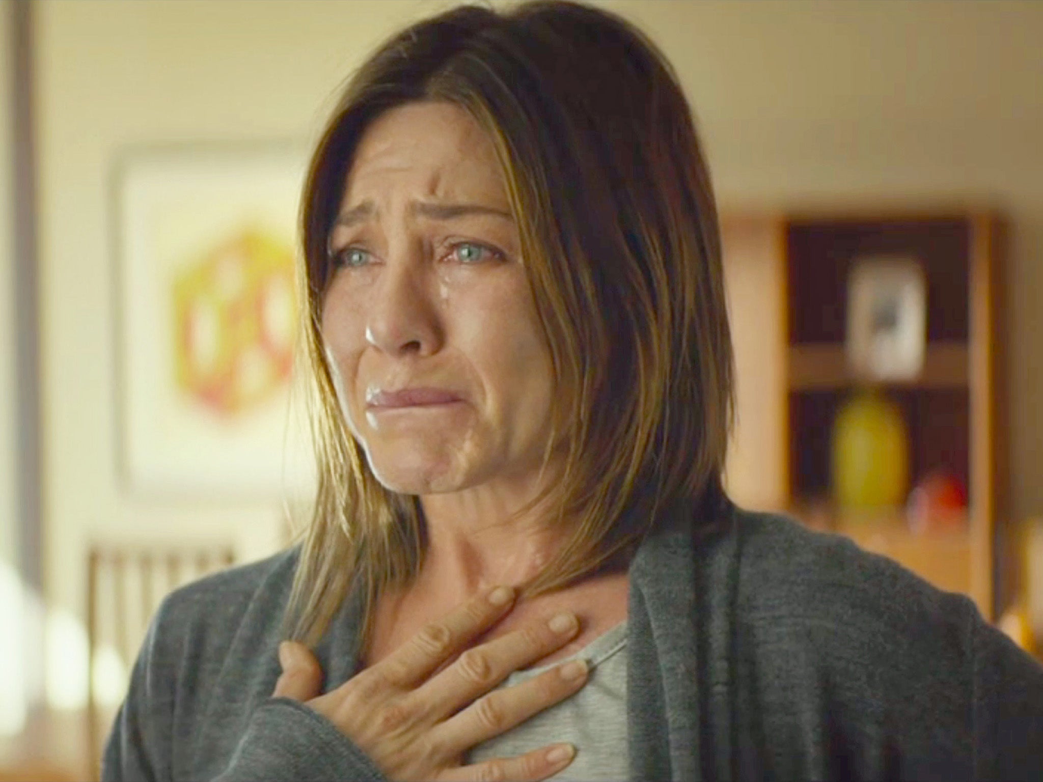 Jennifer Anniston stars as Claire, who starts a relationship with a widower while confronting hallucinations of his dead wife