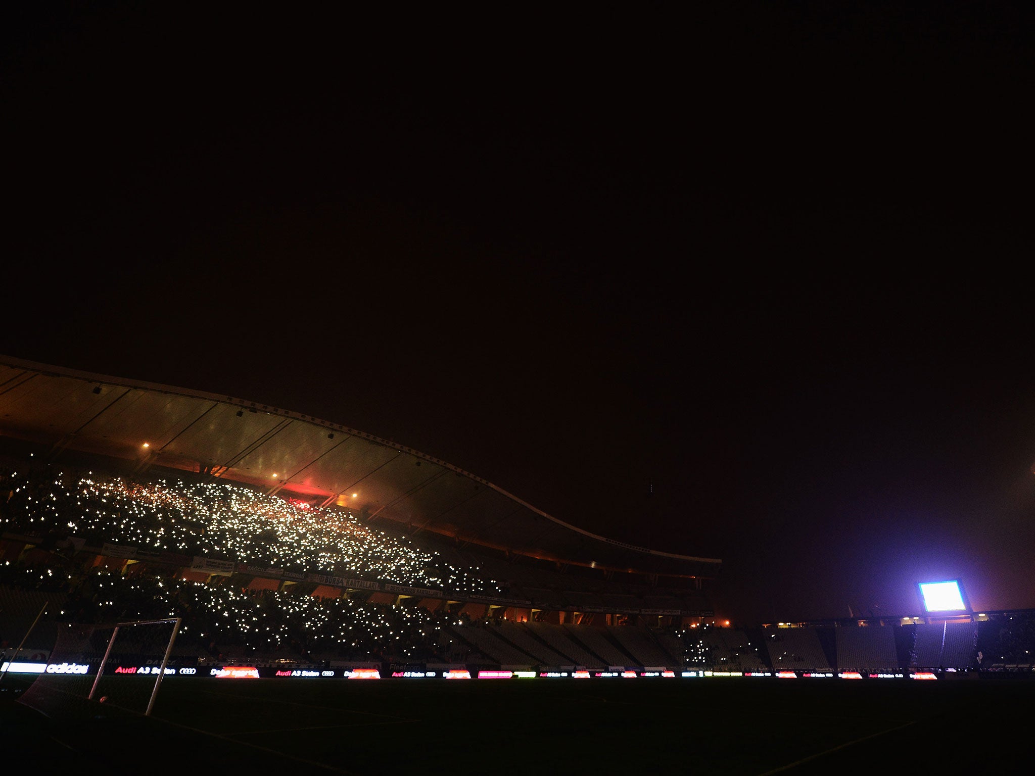 The Olympic Stadium during the floodlight fail