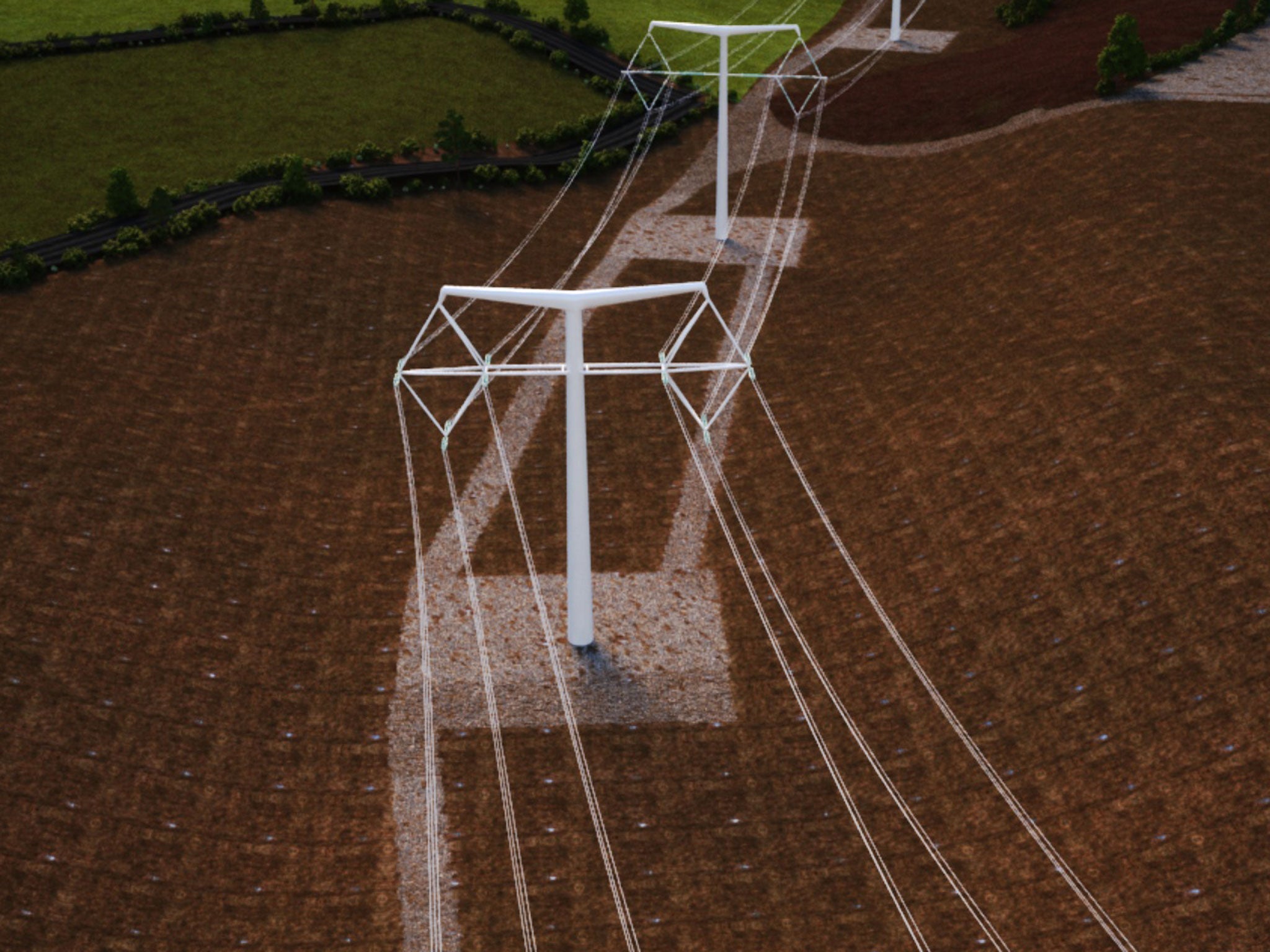 The Danish designs are said to create less 'visual noise' than the traditional British pylon