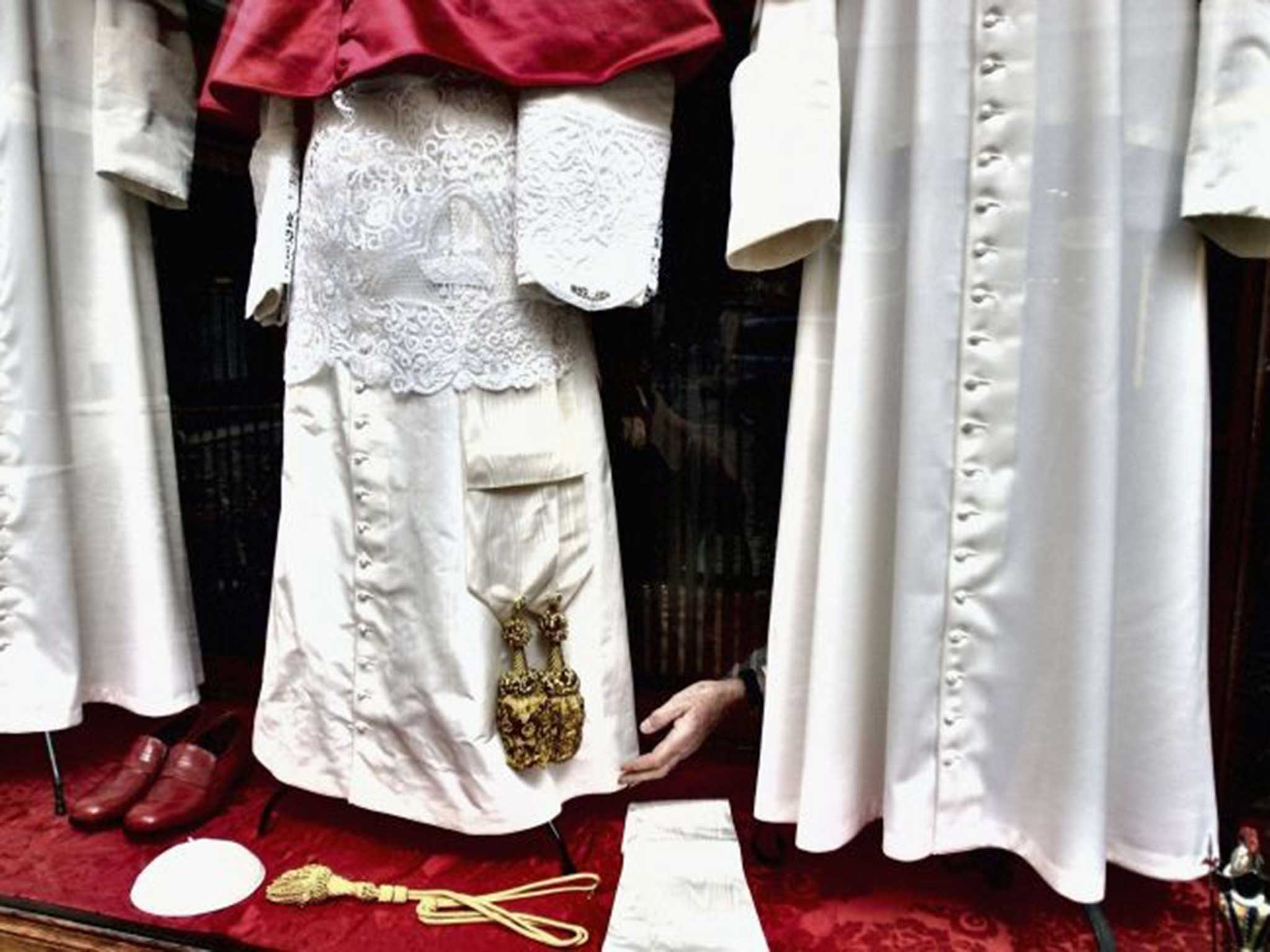 The hand-embroided Papal gowns