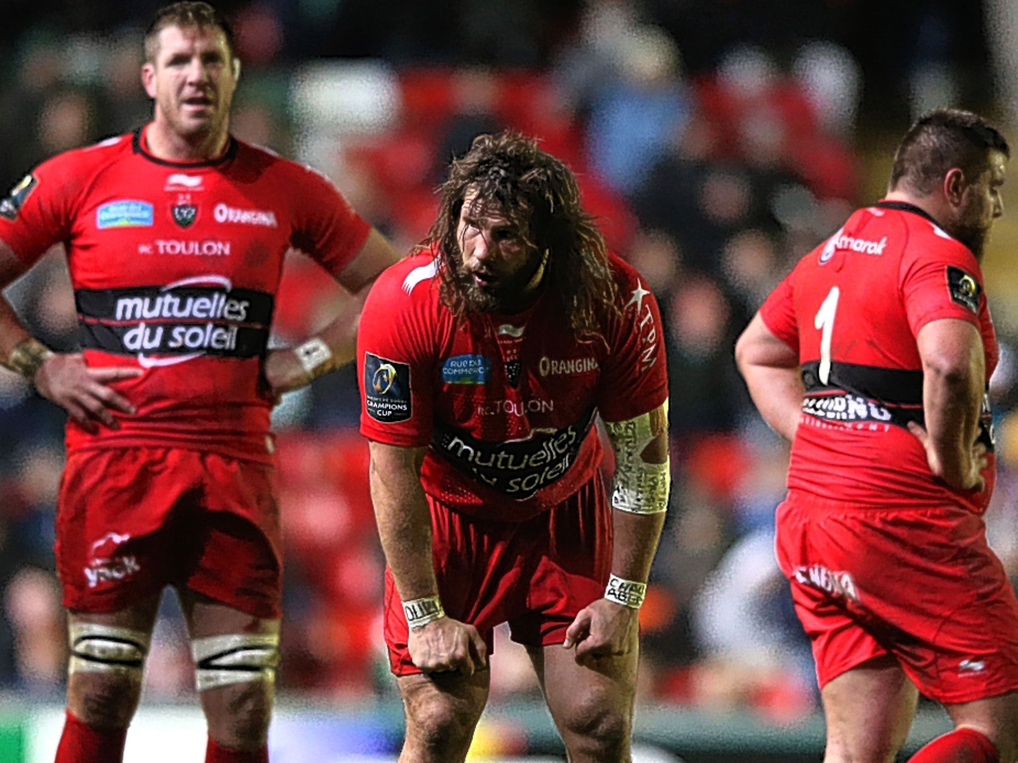 Toulon’s Martin Castrogiovanni (centre) during last weekend’s game