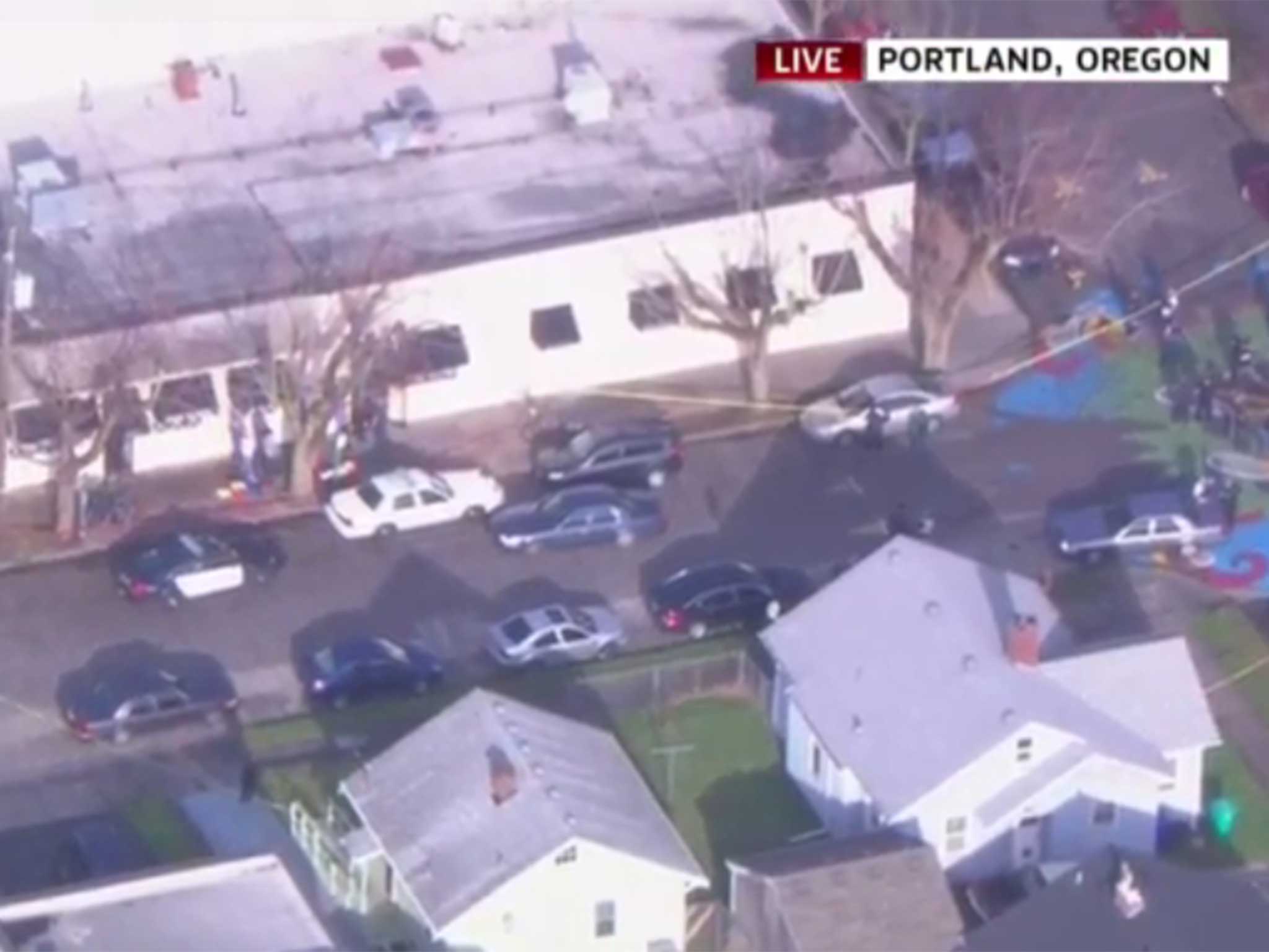 A screenshot from the Sky News coverage of the Oregon shooting