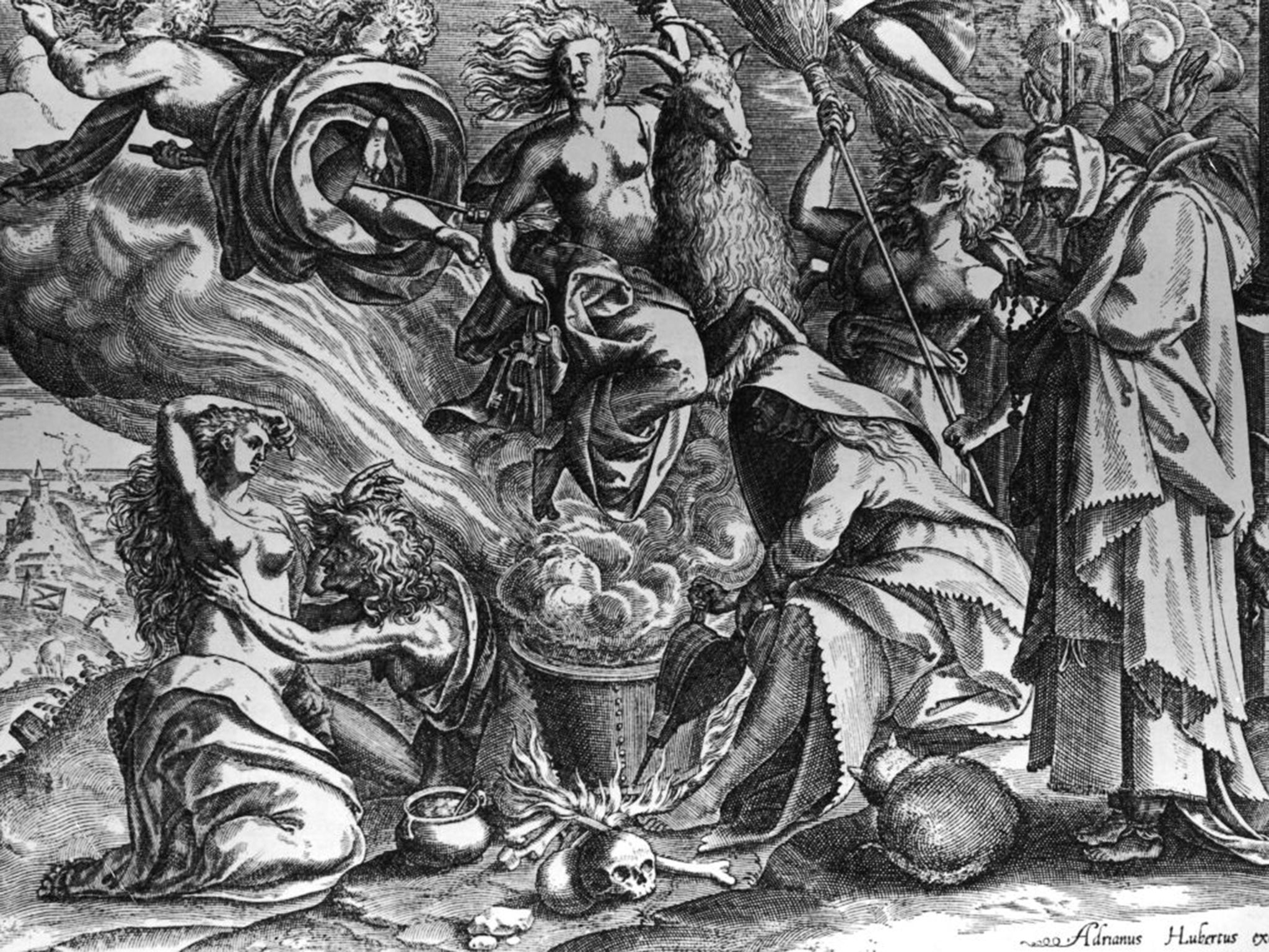 Foul practices: Witches depicted by Adrianus Hubertus c1650