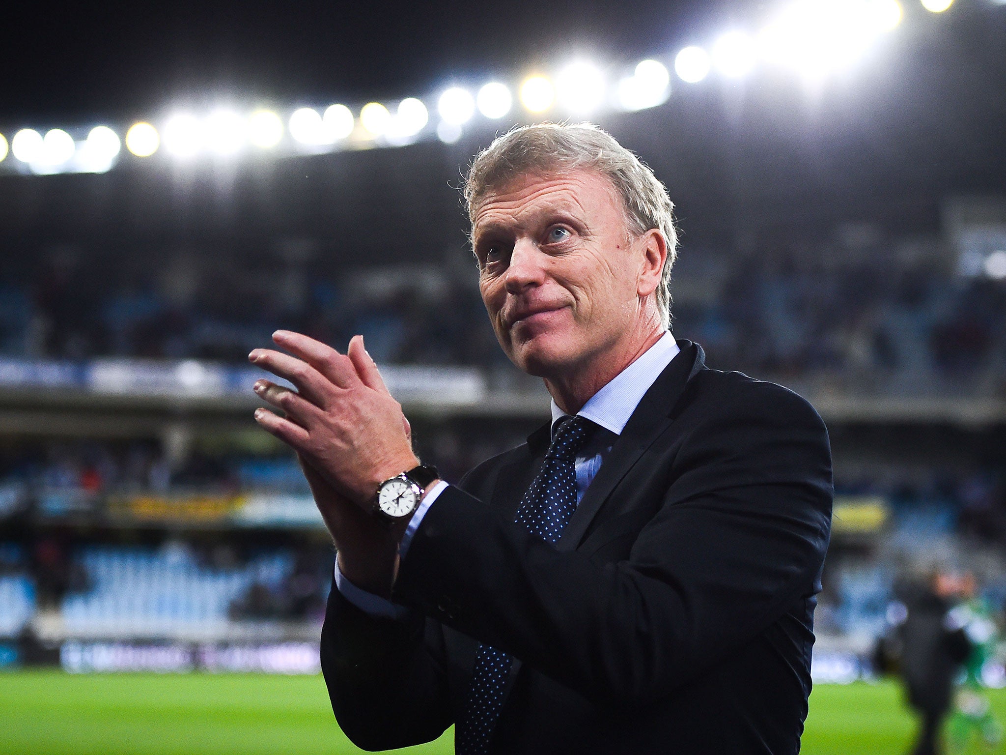 David Moyes applauds the Real Socidedad crowd