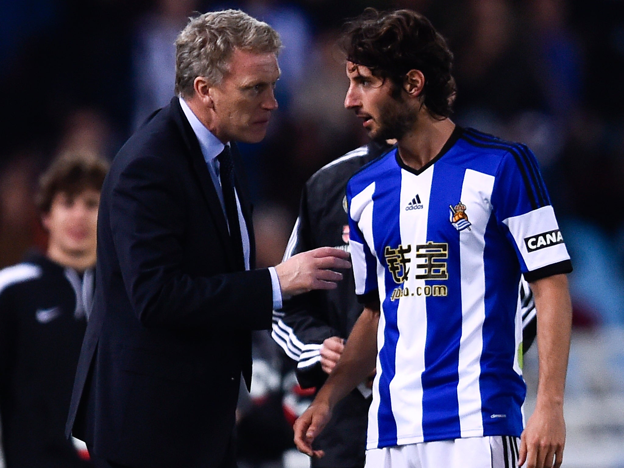 Esteban Granero receives instruction from the Scot