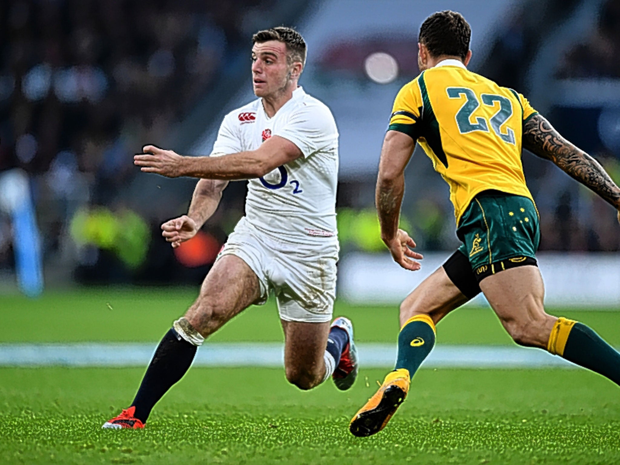 George Ford passes the ball during England’s 26-17 win over Australia at Twickenham last month