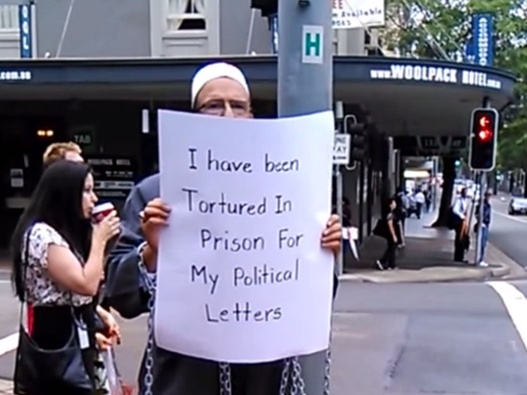 Man Haron Monis in a video posted on his YouTube channel