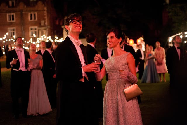 Eddie Redmayne and Felicity Jones play husband and wife Stephen Hawking and Jane Wilde in The Theory of Everything