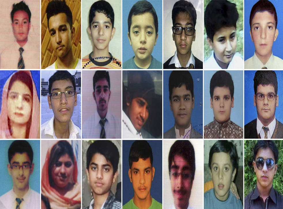 A combination of undated pictures provided by the families of some of the victims of the massacre at the Army Public School in Pehsawar, Pakistan
