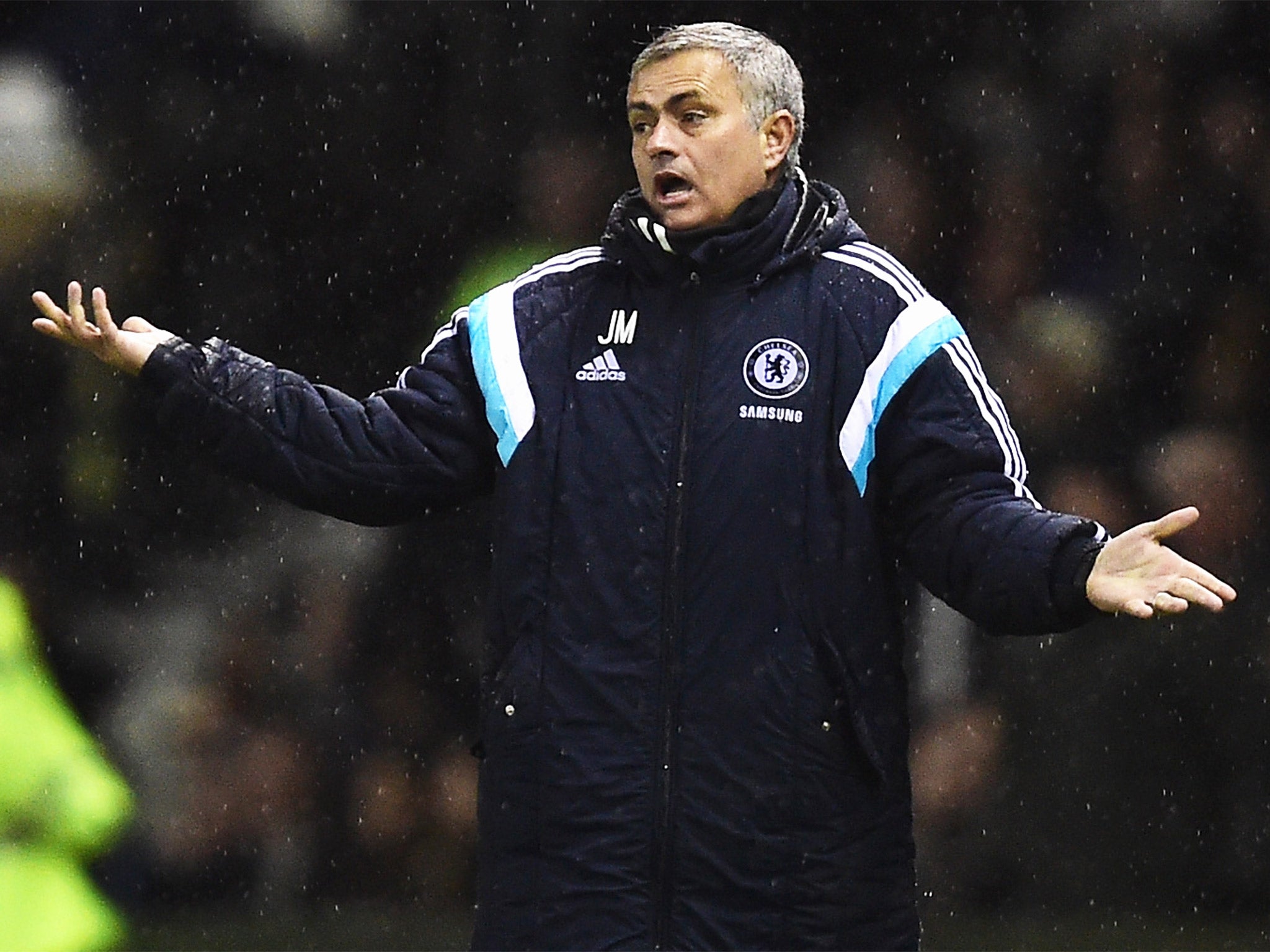 Jose Mourinho gestures on the touchline