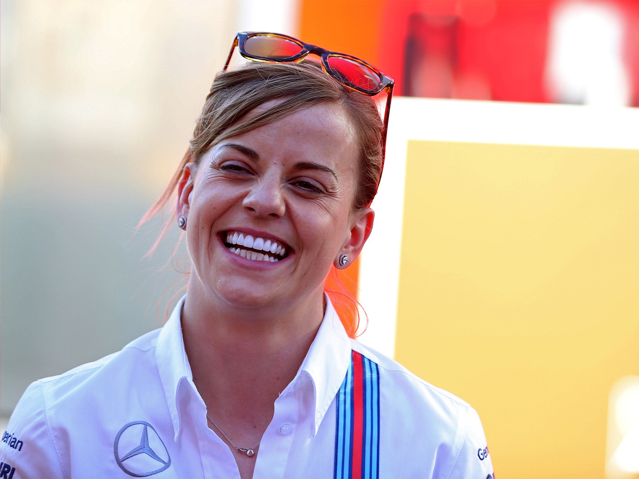 Susie Wolff takes part in a practice session ahead of this year’s German Grand Prix