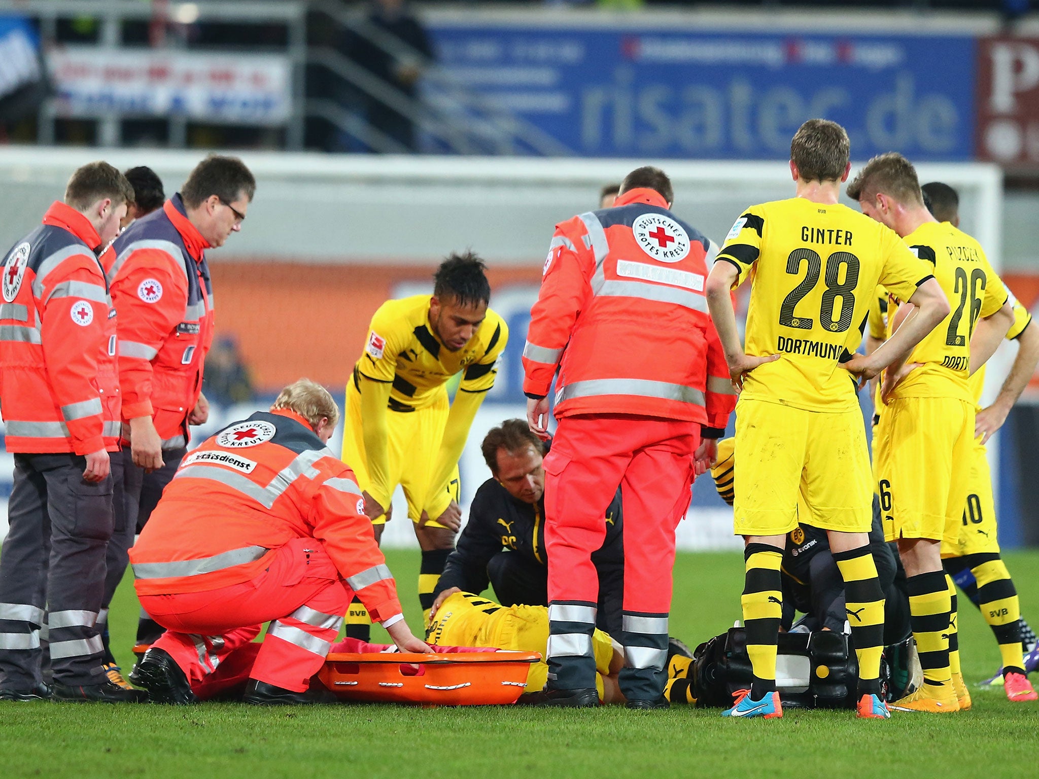 Reus suffered a nasty looking ankle injury last month